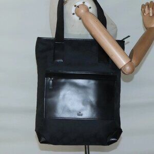 GUCCI GG Canvas Tote Bag Outlet Black Silver 180450 Auth ep10324